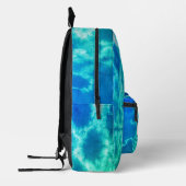 Personalisierte Aquamarine Gefärbte Krawatte Bedruckter Rucksack (Links)