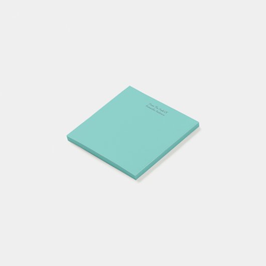 Personalisierte Aquamarine Grüntücher Post-it Klebezettel (angewinkelt)