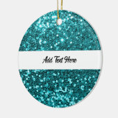 Personalisierte Aquamarine Keramik Keramik Ornament (Links)