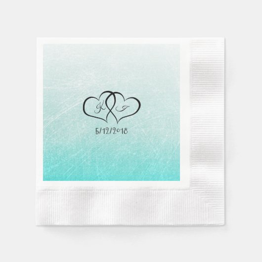 Personalisierte Aquamarine Kratzer Cocktail Napkin Serviette (Vorderseite)