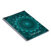 Personalisierte Aquamarine Mandala iPhone Cover -  Notizblock (Rechte Seite)