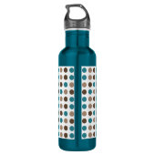 Personalisierte Aquamarine Polka Dose Wasser Flasc Trinkflasche (Rückseite)