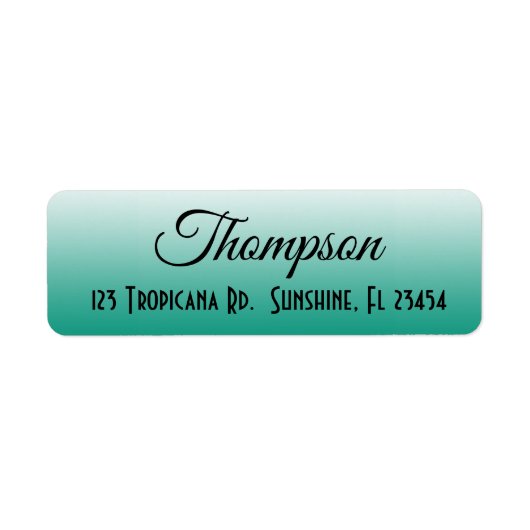 Personalisierte Aquamarine Rücksendeadresse (Vorne)