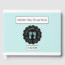 Personalisierte Aquamarine Streifen Babydusche Buc