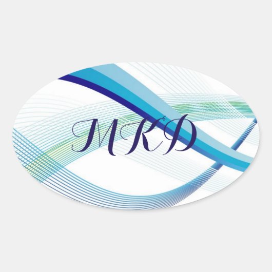 Personalisierte Aquamarine Umschlag Aufkleber-Aufk Ovaler Aufkleber (Vorderseite)