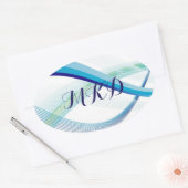 Personalisierte Aquamarine Umschlag Aufkleber-Aufk Ovaler Aufkleber (Umschlag)