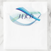 Personalisierte Aquamarine Umschlag Aufkleber-Aufk Ovaler Aufkleber (Tasche)