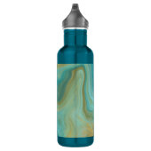 Personalisierte Aquamarine und braune Wirbel Marmo Edelstahlflasche (Rechts)