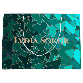 Personalisierte Aquamarine und geometrische Gesche Große Geschenktüte