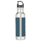 Personalisierte Aquamarine und Gold Abstrakt Accen Edelstahlflasche (Rückseite)