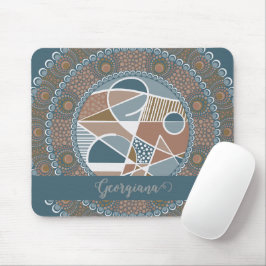 Personalisierte Aquamarine und Gold Abstrakt Accen Mousepad