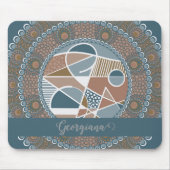 Personalisierte Aquamarine und Gold Abstrakt Accen Mousepad (Vorne)