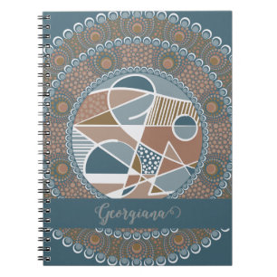 Personalisierte Aquamarine und Gold Abstrakt Accen Notizblock