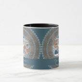 Personalisierte Aquamarine und Gold Abstrakt Accen Tasse (Zentrum)