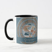 Personalisierte Aquamarine und Gold Abstrakt Accen Tasse (Links)