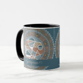 Personalisierte Aquamarine und Gold Abstrakt Accen Tasse (Vorderseite Links)