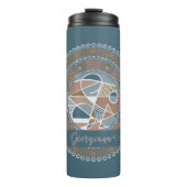 Personalisierte Aquamarine und Gold Abstrakt Accen Thermosbecher (Vorderseite)