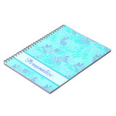 Personalisierte Aquamarine und lila Reben Notizblock (Linke Seite)