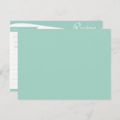 Personalisierte Aquamarine und weiße Rezept-Karte Postkarte (Vorne/Hinten)
