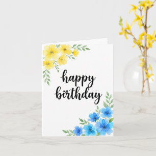 Personalisierte Aquarell-Blumen-Geburtstagskarte Karte