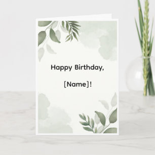 Personalisierte Aquarell-Blumen-Geburtstagskarte Karte