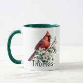 Personalisierte Aquarell-Blumen-Kardinal Tasse (Links)