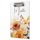 Personalisierte Aquarell-Blumen  Klemmbrett (Links)