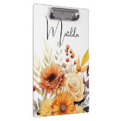 Personalisierte Aquarell-Blumen  Klemmbrett (Rechts)