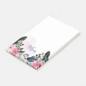 Personalisierte Aquarell-Blumen Post-it Klebezettel (angewinkelt)