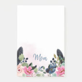 Personalisierte Aquarell-Blumen Post-it Klebezettel (Vorderseite)