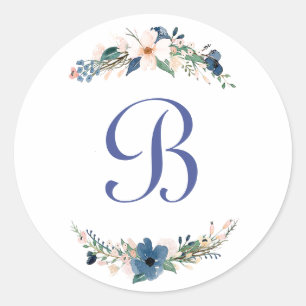 Personalisierte Aquarell-Blumen Runder Aufkleber