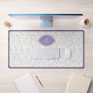 Personalisierte Aquarell-Blumen Schreibtischunterlage