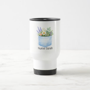 Personalisierte Aquarell-Blumen-Schrubs-Tasche  Reisebecher