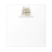 Personalisierte Aquarell-Blumen-Vintage-Bücher Notizblock (Vorderseite)