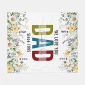Personalisierte Aquarell-Blumen zum Vatertag Fleecedecke (Vorderseite (Horizontal))