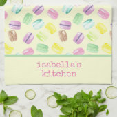 Personalisierte Aquarell-Französische Macarons | M Geschirrtuch (Gefaltet)