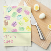 Personalisierte Aquarell-Französische Macarons | M Geschirrtuch (Viertel Falte)