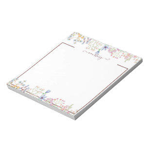 Personalisierte Aquarell-Frühlingsblumen  Notizblock