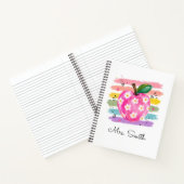 Personalisierte Aquarell-Gänseblümchen-Apfel Notizblock (Innenseite)