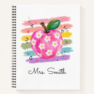 Personalisierte Aquarell-Gänseblümchen-Apfel Notizblock