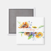 Personalisierte Aquarell-Gänseblümchen Magnet (Vorderseite/Rückseite)