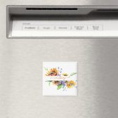 Personalisierte Aquarell-Gänseblümchen Magnet (In Situ (Geschirrspüler))