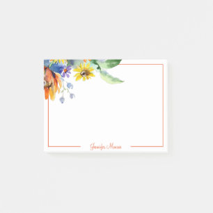Personalisierte Aquarell-Gänseblümchen Post-it Klebezettel