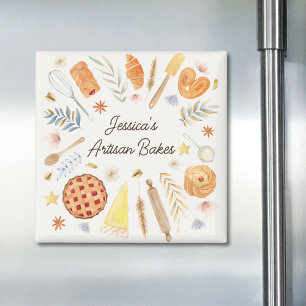 Personalisierte Aquarell-Gebäckbäckerei Magnet