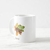 Personalisierte Aquarell-Herbstblätter und Eichel Kaffeetasse (Vorderseite Links)