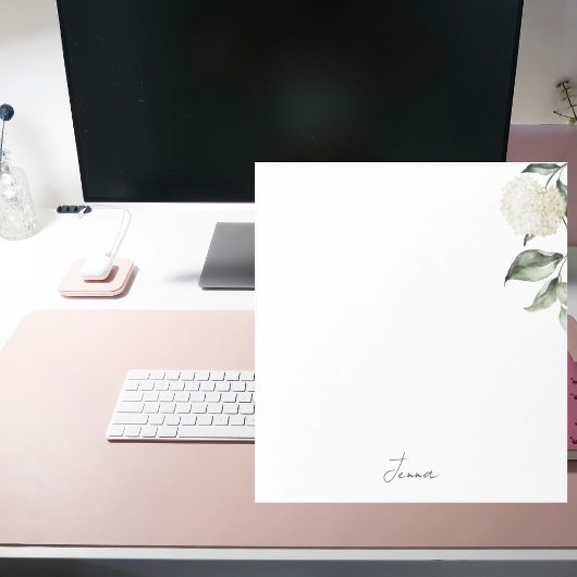 Personalisierte Aquarell-Hortensie Notizblock