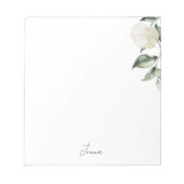 Personalisierte Aquarell-Hortensie Notizblock (Vorderseite)