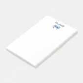 Personalisierte Aquarell-Krabbe Sommerstrand Post-it Klebezettel (angewinkelt)