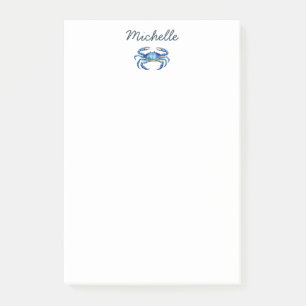 Personalisierte Aquarell-Krabbe Sommerstrand    Post-it Klebezettel