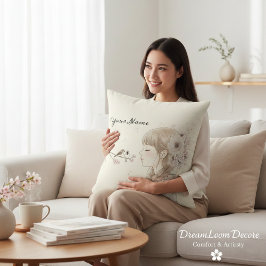 Personalisierte Aquarell-Kunst mit Namensgeschenk  Kissen